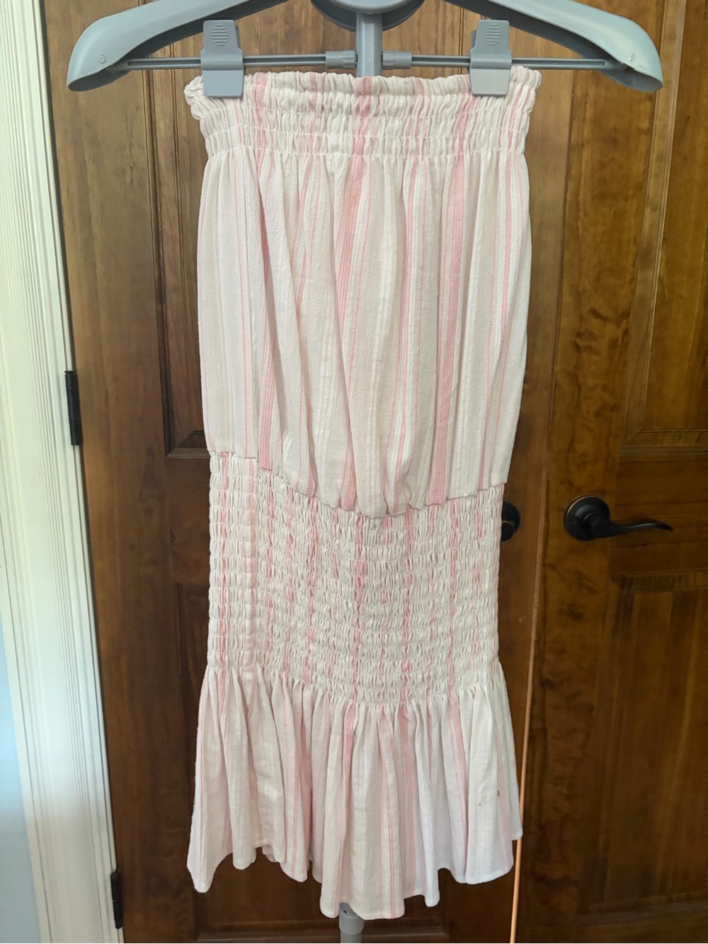 Blue Life Good Karma Smocked Pink Striped Mini Dress